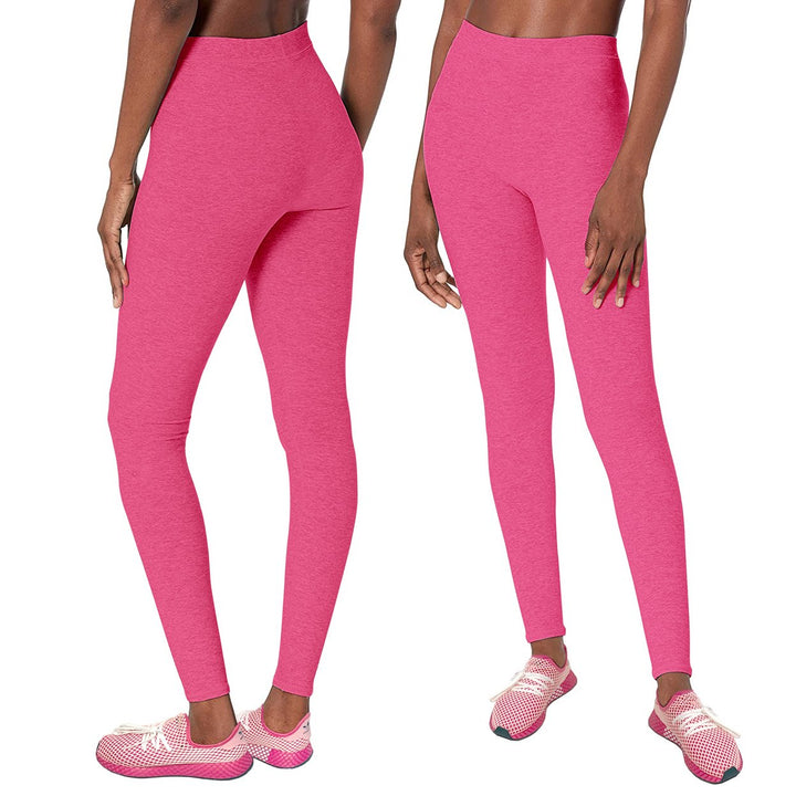 Womens 2-Pack Ultra-Soft Seamless Stretch Yoga Leggings Space Dye Activewear Image 1