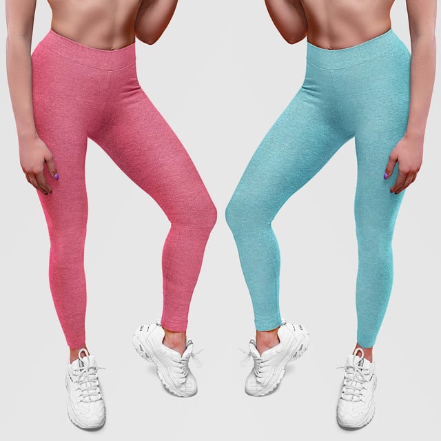 Womens 2-Pack Ultra-Soft Seamless Stretch Yoga Leggings Space Dye Activewear Image 1