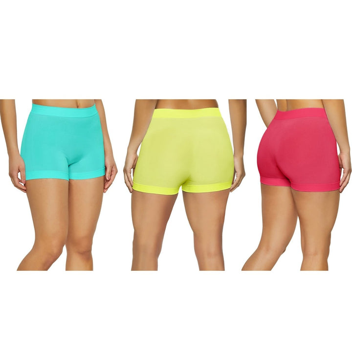 Womens High Waisted Biker Shorts 2-Pack Yoga Gym Running Activewear Pants Image 1