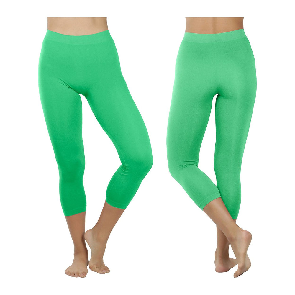 Womens High Waisted Ultra-Soft Capri Leggings Plus Size Active Yoga Stretch Image 2