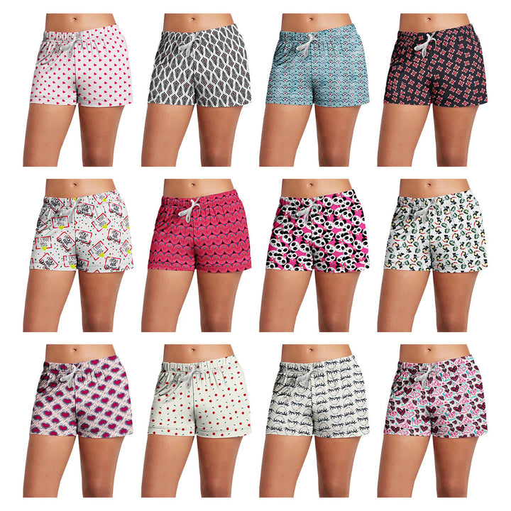 Womens Pajama Shorts 3-Pack Soft Lightweight Comfy Drawstring Fun Prints Image 1