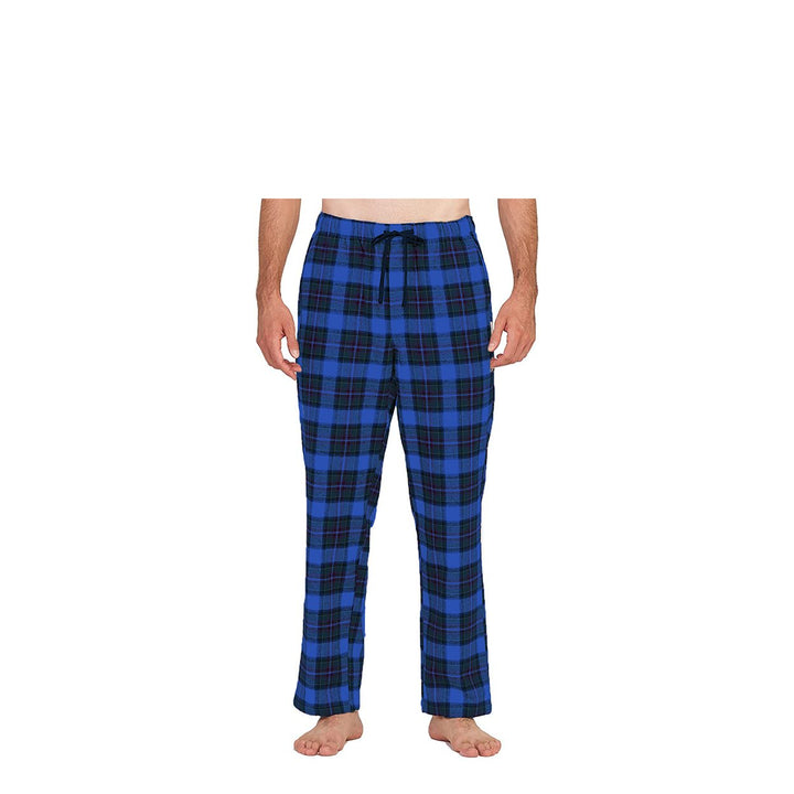 Mens Ultra-Soft Plaid Lounge Pajama Sleep Pants 100% Cotton Comfortable Fit Image 1