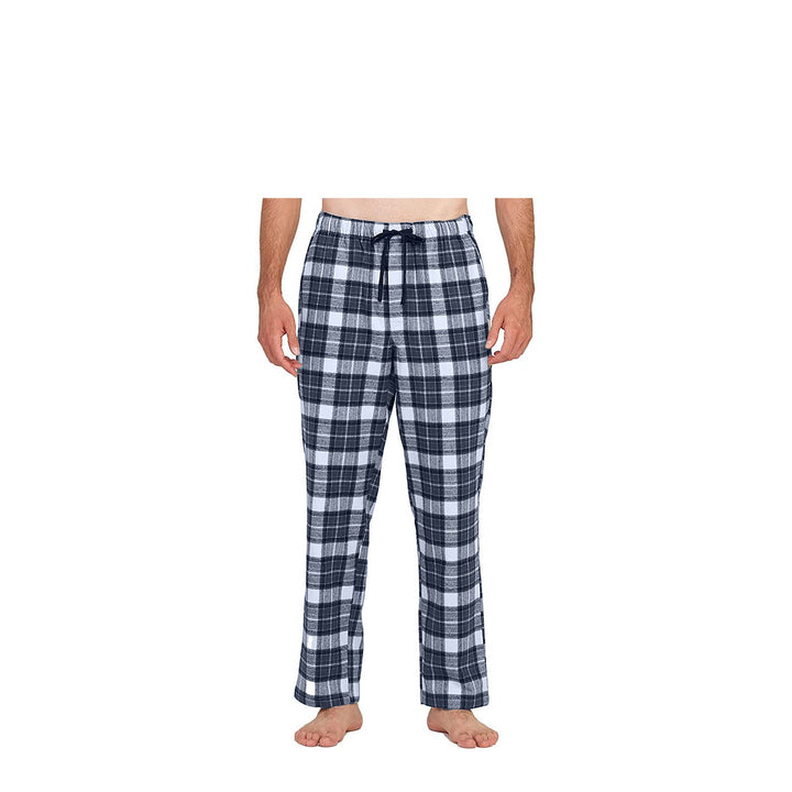 Mens Ultra-Soft Plaid Lounge Pajama Sleep Pants 100% Cotton Comfortable Fit Image 3