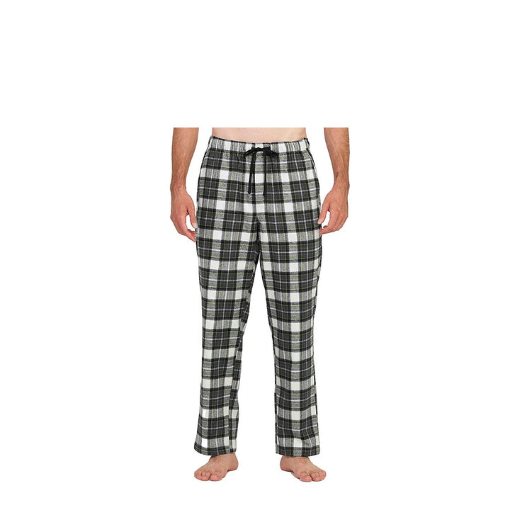 Mens Ultra-Soft Plaid Lounge Pajama Sleep Pants 100% Cotton Comfortable Fit Image 1