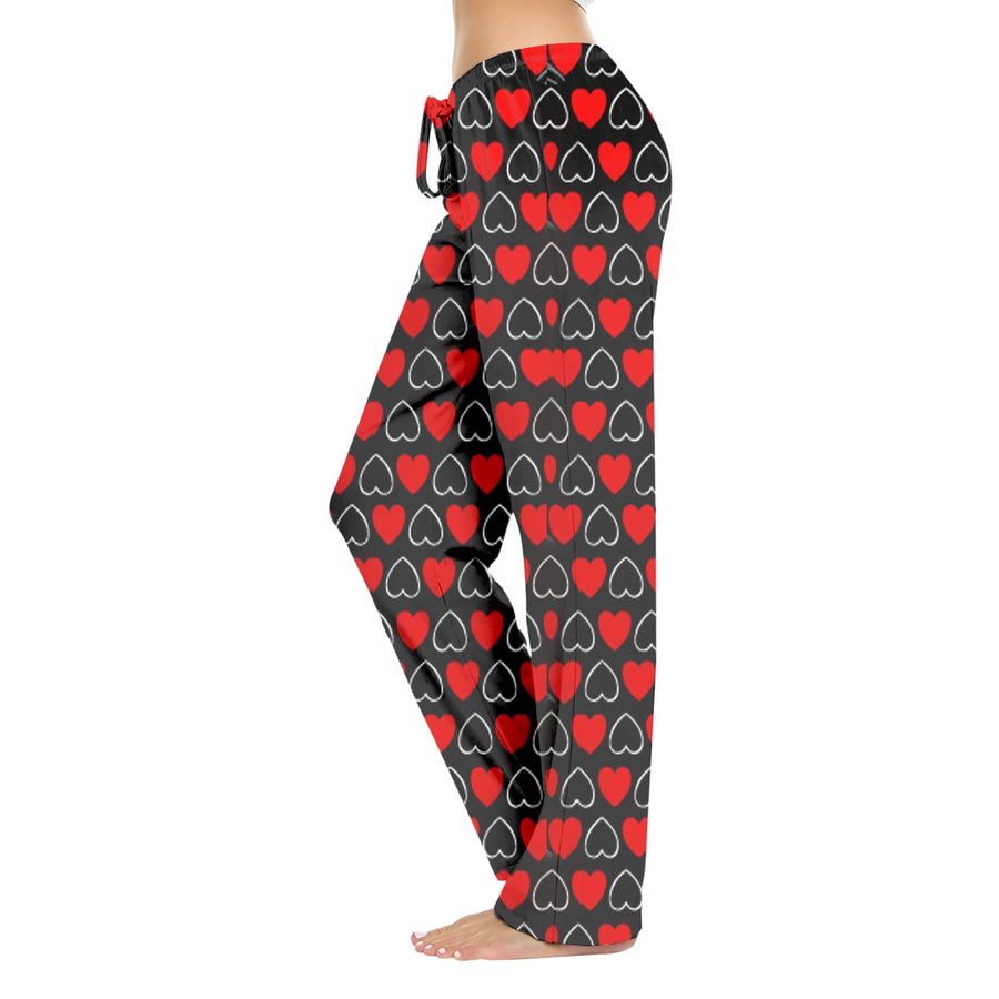Womens Casual Fun Printed Lightweight Lounge Terry Knit Pajama Bottom Pants Image 1