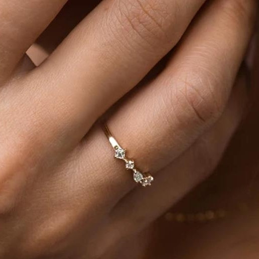 Diamond Set Fine Ring RingKorean EditionElegant and StylishPopular on the InternetHot Selling Ring Ring Ring Image 1