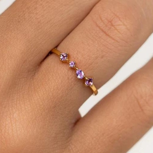 Diamond Set Fine Ring RingKorean EditionElegant and StylishPopular on the InternetHot Selling Ring Ring Ring Image 3