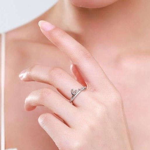 Minimalist Love Micro Diamond Ring with Fresh and Sweet Jewelry Gifts Image 2