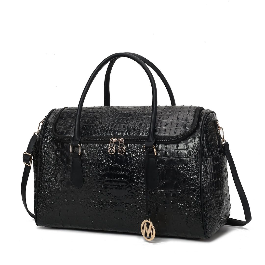 MKF Collection Rina Crocodile Embossed Travel Bag Womens Duffel Bag Vegan Leather by Mia K Image 2