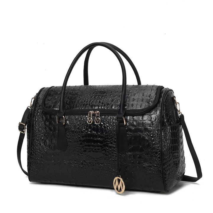 MKF Collection Rina Crocodile Embossed Travel Bag Womens Duffel Bag Vegan Leather by Mia K Image 1