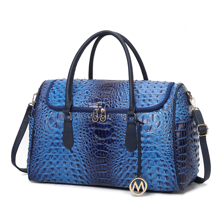 MKF Collection Rina Crocodile Embossed Travel Bag Womens Duffel Bag Vegan Leather by Mia K Image 4