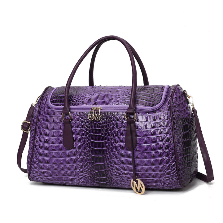 MKF Collection Rina Crocodile Embossed Travel Bag Womens Duffel Bag Vegan Leather by Mia K Image 4