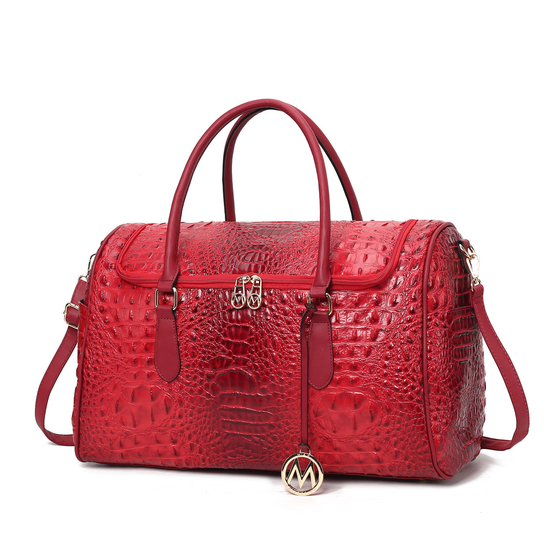 MKF Collection Rina Crocodile Embossed Travel Bag Womens Duffel Bag Vegan Leather by Mia K Image 1