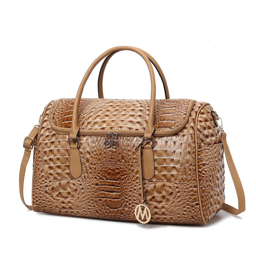 MKF Collection Rina Crocodile Embossed Travel Bag Womens Duffel Bag Vegan Leather by Mia K Image 7