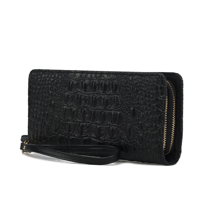 MKF Collection Eve Womens Wallet Genuine Leather Crocodile-embossed Wristlet Wallet by Mia K Image 2