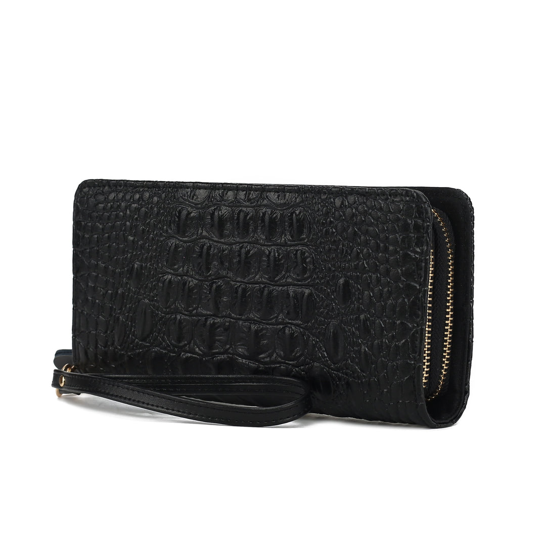 MKF Collection Eve Womens Wallet Genuine Leather Crocodile-embossed Wristlet Wallet by Mia K Image 1