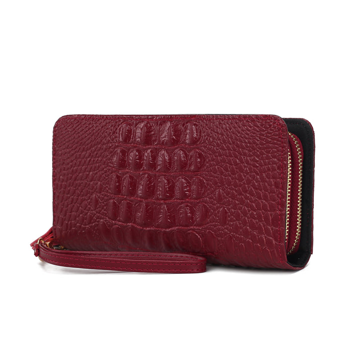 MKF Collection Eve Womens Wallet Genuine Leather Crocodile-embossed Wristlet Wallet by Mia K Image 1