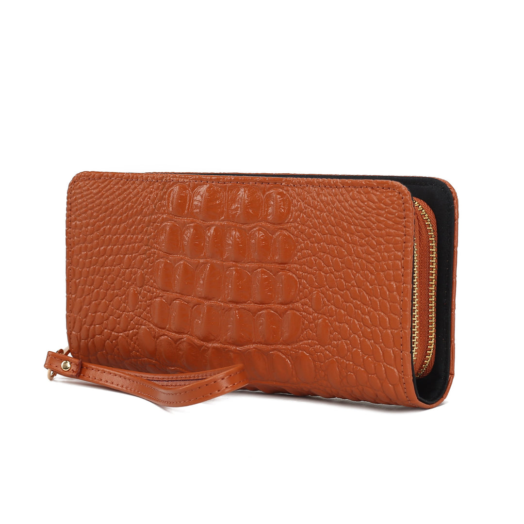 MKF Collection Eve Womens Wallet Genuine Leather Crocodile-embossed Wristlet Wallet by Mia K Image 4