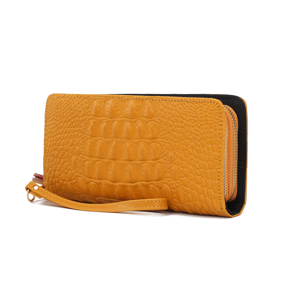 MKF Collection Eve Womens Wallet Genuine Leather Crocodile-embossed Wristlet Wallet by Mia K Image 8