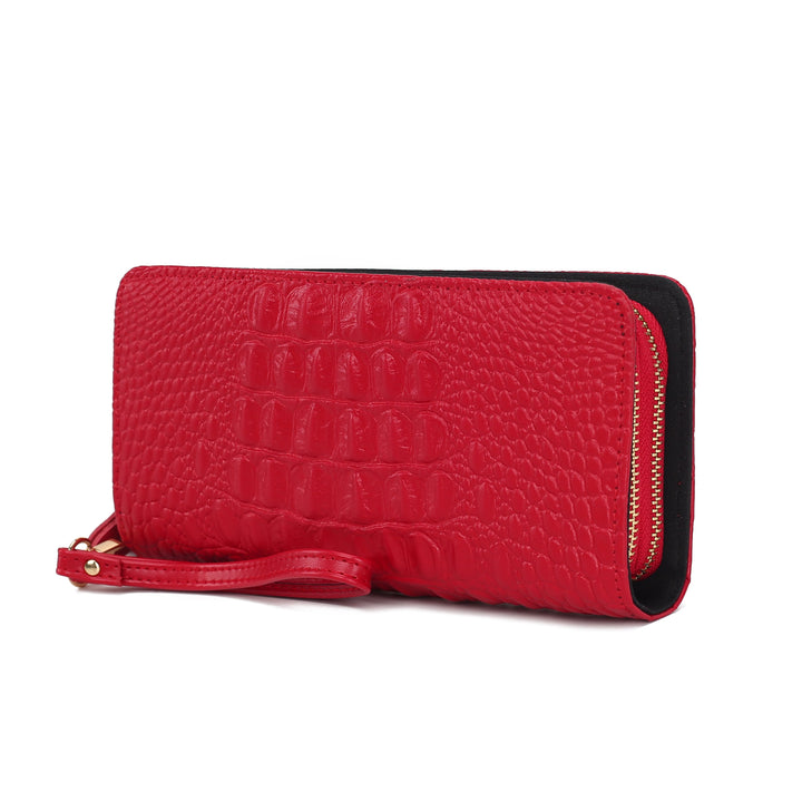 MKF Collection Eve Womens Wallet Genuine Leather Crocodile-embossed Wristlet Wallet by Mia K Image 9