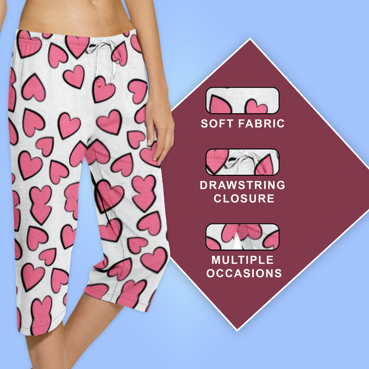 2-Pack Womens Ultra-Soft Cozy Terry knit Comfy Capri Sleepwear Pajama Bottoms Image 7