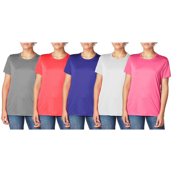 4-Pack Womens Slim-Fit Short Sleeve T-Shirts Plus Size High Performance Breathable Image 4