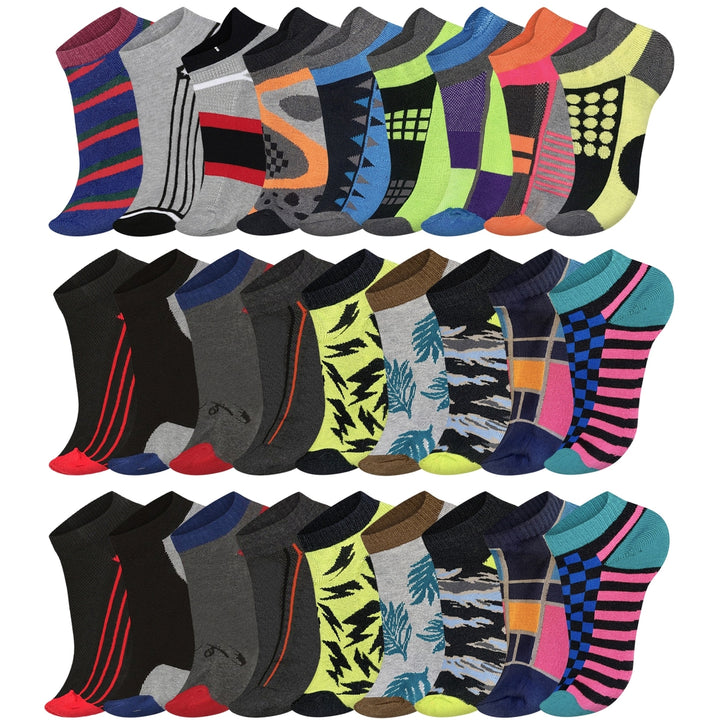 Mens Performance Ankle Socks 9 Pairs Moisture Wicking Cushioned Low Cut 6-12 Image 2