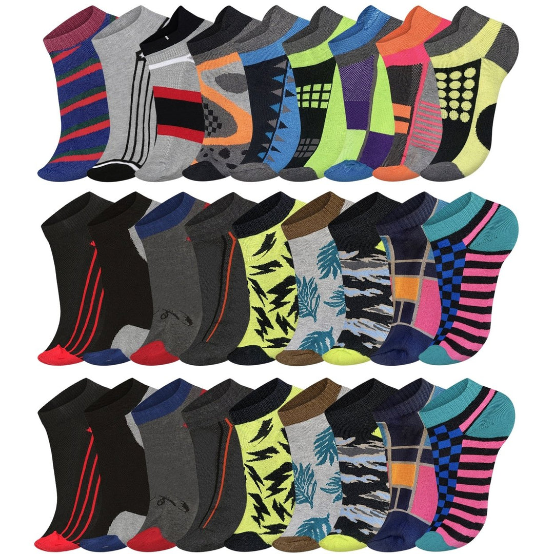 Mens Performance Ankle Socks 12 Pairs Moisture Wicking Cushioned Low Cut Image 1