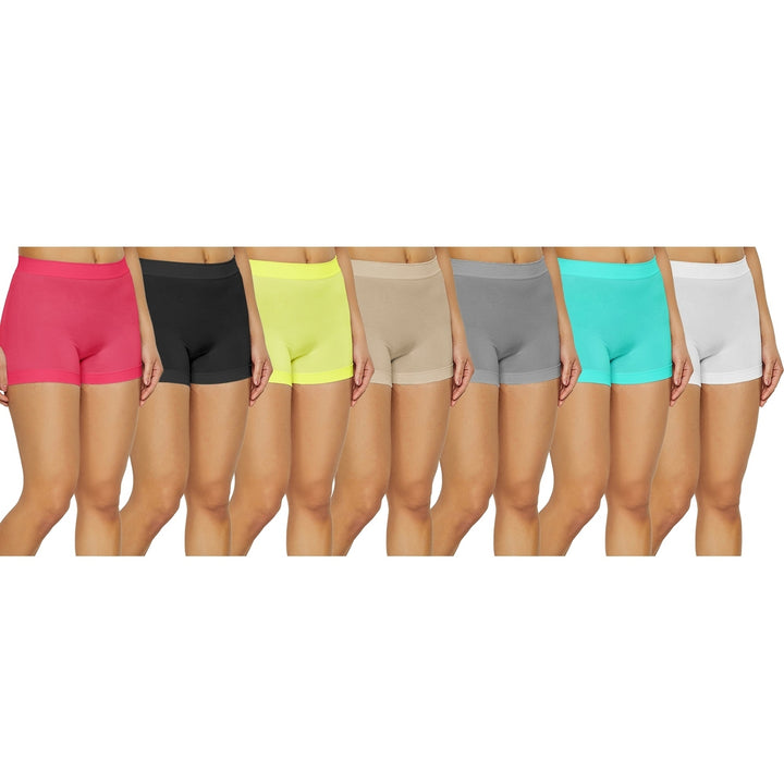 3-Pack Womens High Waisted Biker Bottom Shorts - Yoga Gym Running Ladies Pants Image 6