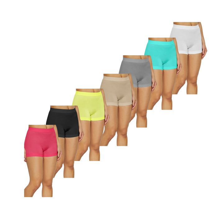 12-Pack Womens High Waisted Biker Shorts Yoga Gym Running 90% Nylon 10% Spandex Image 4