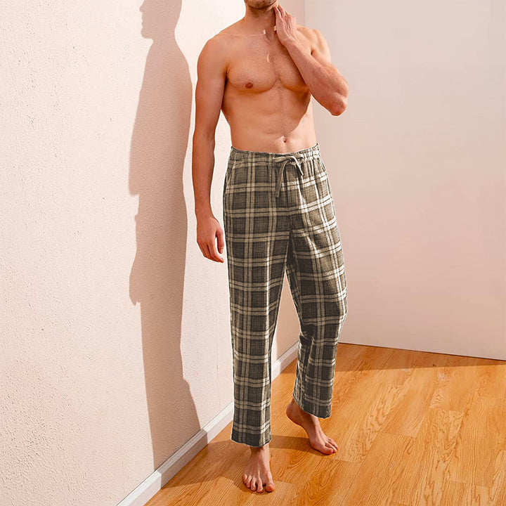 Mens Ultra-Soft Plaid Lounge Pajama Pants 4-Pack Cotton Adjustable Waist Size/color Image 9