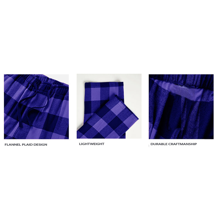 Mens Ultra-Soft Plaid Lounge Pajama Pants 4-Pack Cotton Adjustable Waist Size/color Image 10