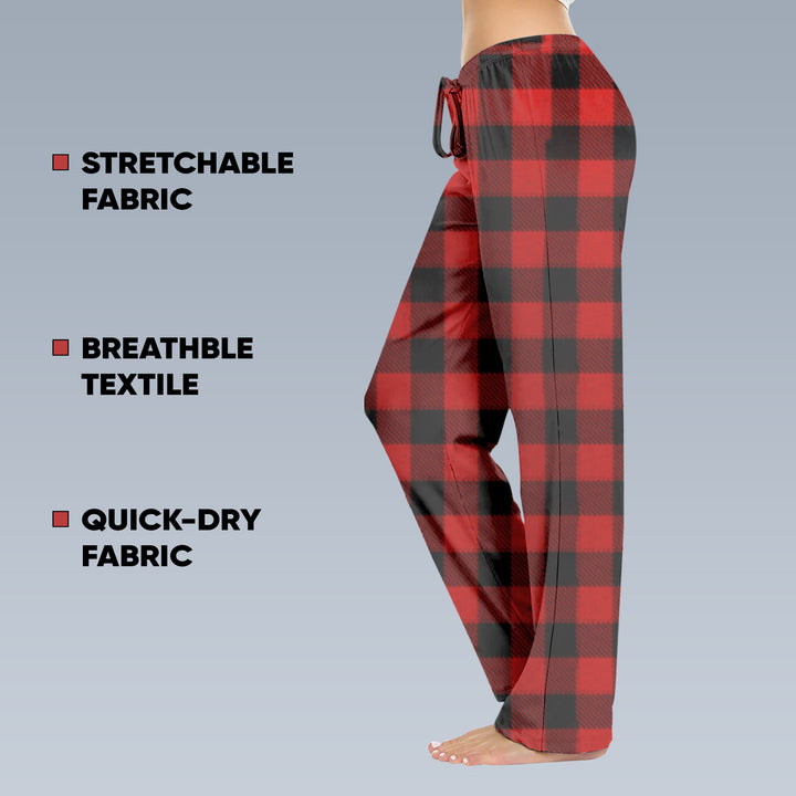 2-Pack Womens Casual Fun Printed Lightweight Lounge Terry Knit Pajama Bottom Pants Image 9