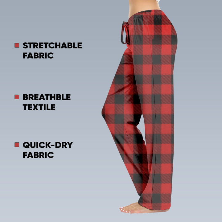 3/6-Pack Womens Casual Fun Printed Lightweight Lounge Terry Knit Pajama Bottom Pants Image 9