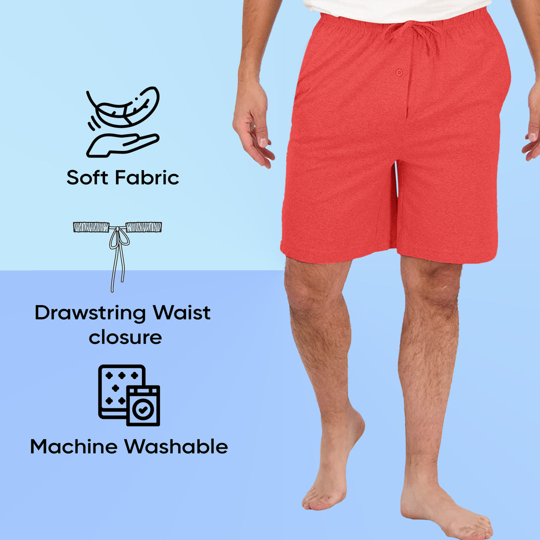 Mens Ultra Soft Jersey Knit Lounge Pajama Shorts 1-Pack Adjustable Drawstring Image 10