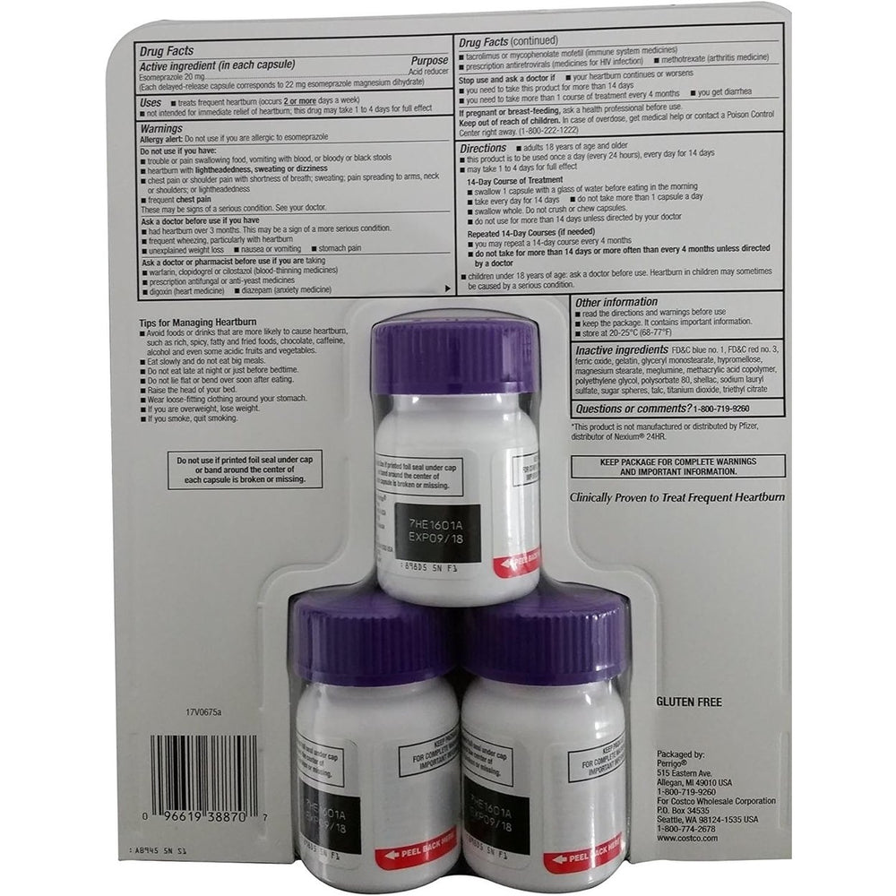 Kirkland Signature Esomeprazole 20 mg.42 Capsules Image 2