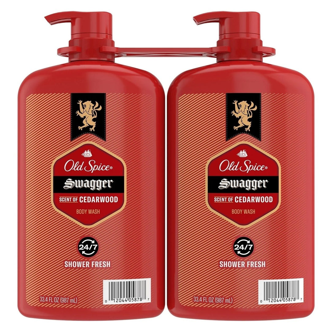 Old Spice Swagger Scent of Cedarwood Mens Body Wash 33.4 Fluid Ounce (2 Pack) Image 1