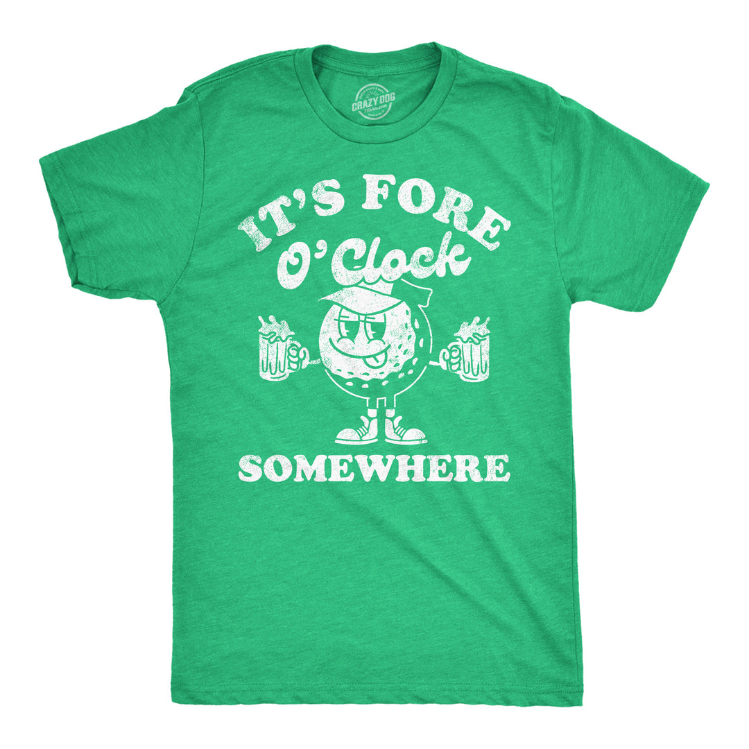 Mens Its Fore O Clock Somewhere Funny T Shirts Sarcastic Golf Tee For Men Image 1