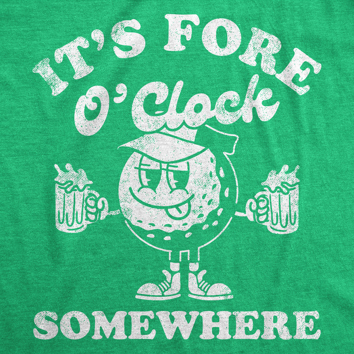 Womens Its Fore O Clock Somewhere Funny T Shirts Sarcastic Golf Tee For Ladies Image 2