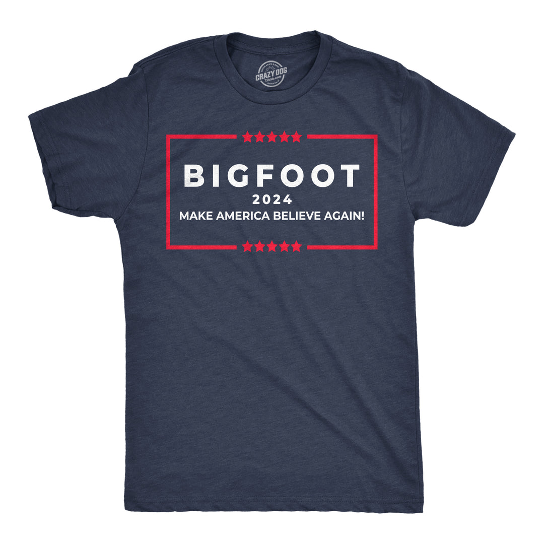 Mens Bigfoot 2024 Funny T Shirts Sarcastic Sasquatch Graphic Tee For Men Image 1