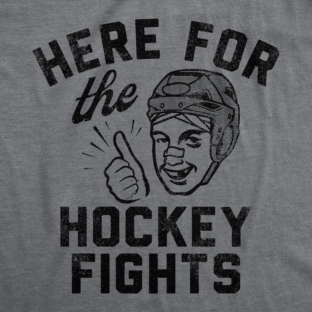 Mens Funny T Shirts Here For The Hockey Fights Sarcastic Ice Hockey Tee For Men Image 2