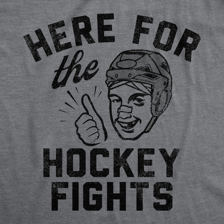 Mens Funny T Shirts Here For The Hockey Fights Sarcastic Ice Hockey Tee For Men Image 2