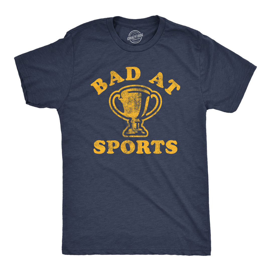 Mens Funny T Shirts Bad At Sports Sarcastic Fitness Tee For Men Image 1