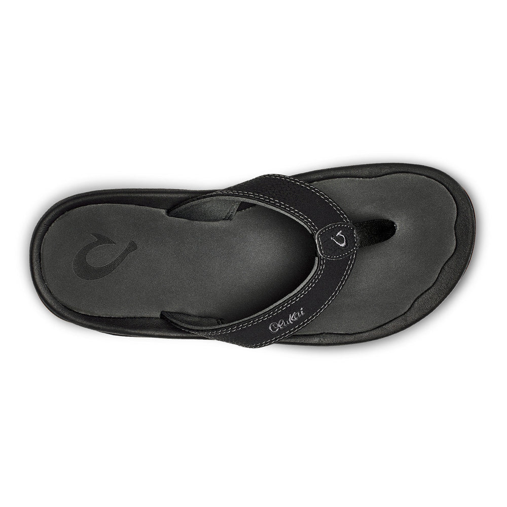 OluKai Mens Ohana Flip Black/Dark Shadow - 10110-4042 7 Black / Dark Shadow Image 2