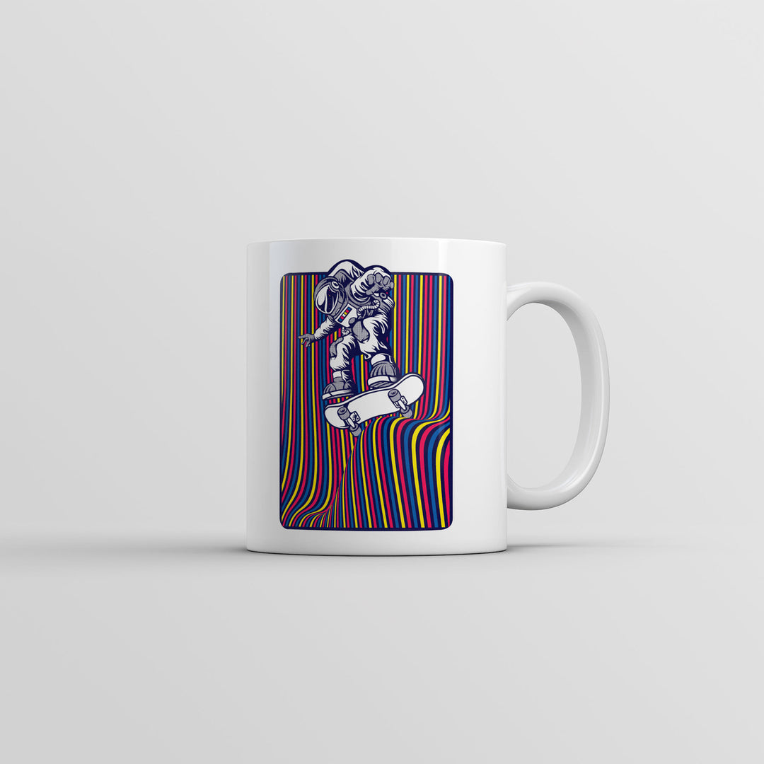 Astro Skater Mug Funny Skateboarding Space Graphic Coffee Cup-11oz Image 1