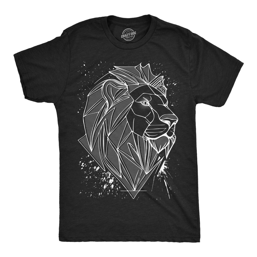 Mens 3D Lion T Shirt Funny Awesome Three Dimension Majestic Lions Tee For Guys Image 1