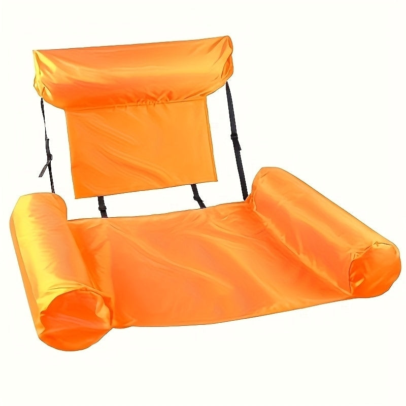 Chair Pool Seats Swimming Floating Water Bed Lounge Chairs Pool Float Inflatable Water Hammock(Orange) Image 2