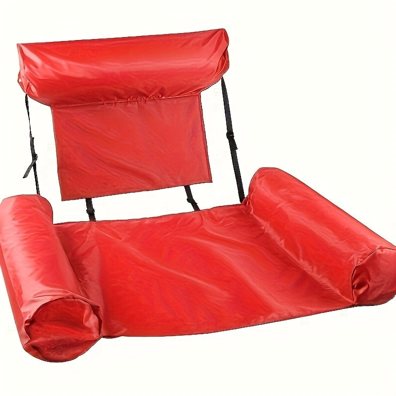 Chair Pool Seats Swimming Floating Water Bed Lounge Chairs Pool Float Inflatable Water Hammock(Red) Image 2