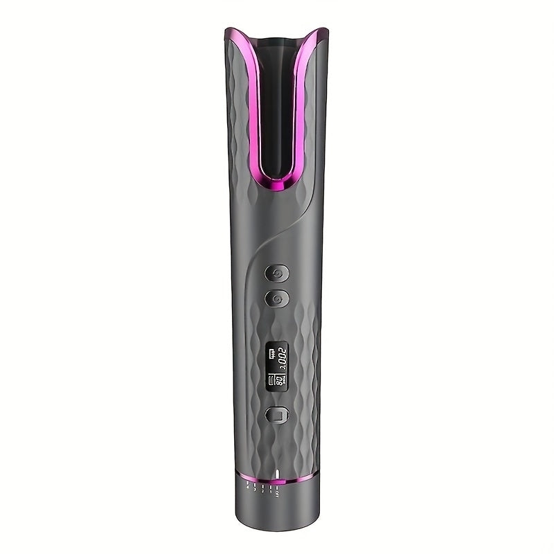 Automatic Hair Curler Cordless Curling Rotating Wand With Lcd Display For Styling Image 1