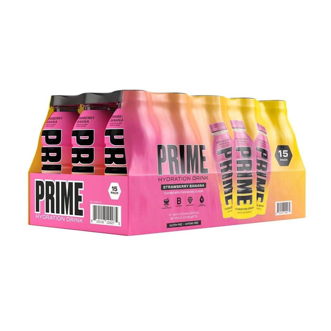 Prime Hydration Drink Strawberry Banana 16.9 Fluid Ounce (Pack of 15) Image 2